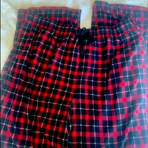 Plaid fleece pajama pants XL with pockets